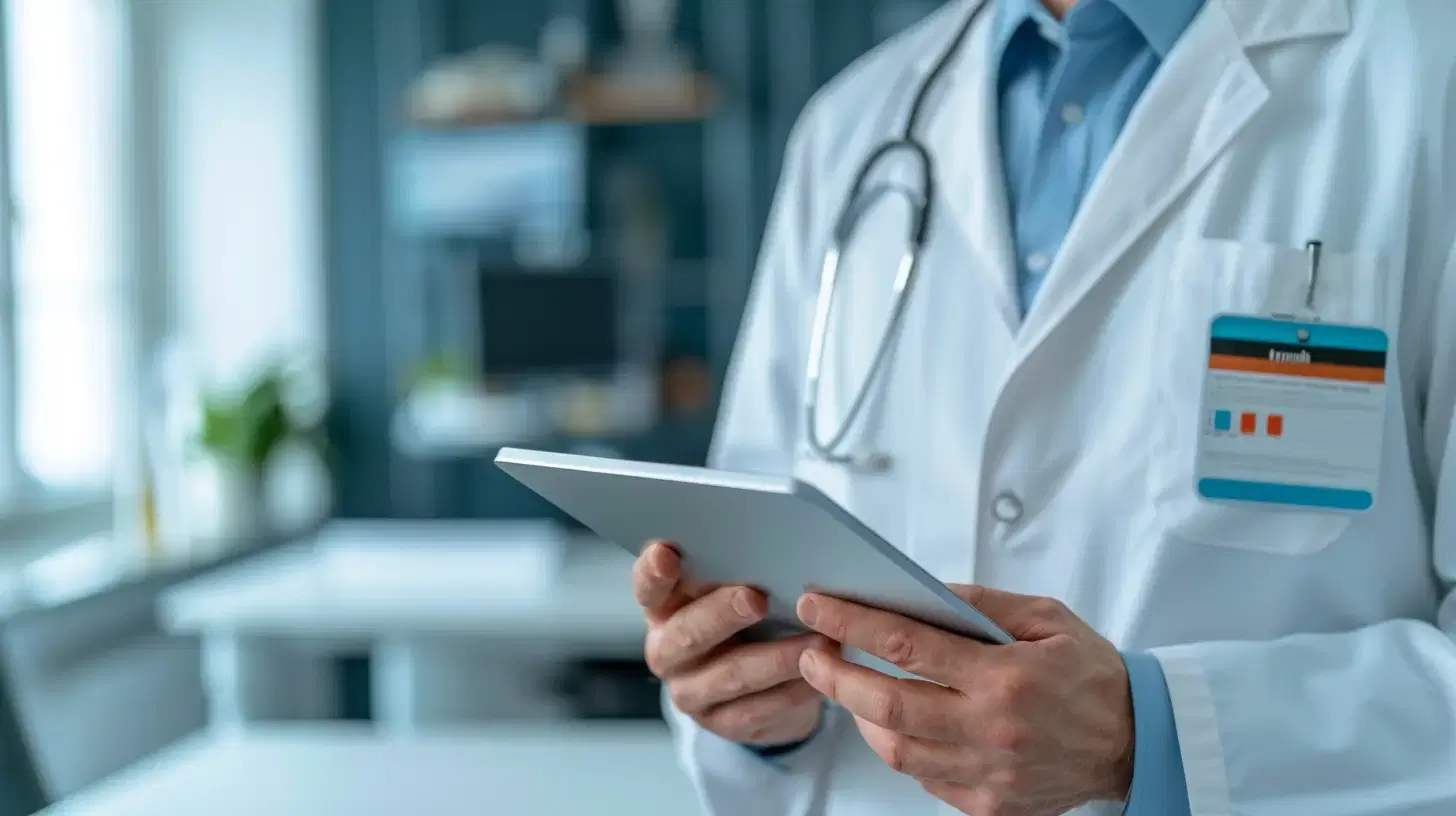 doctor holding tablet in his hand